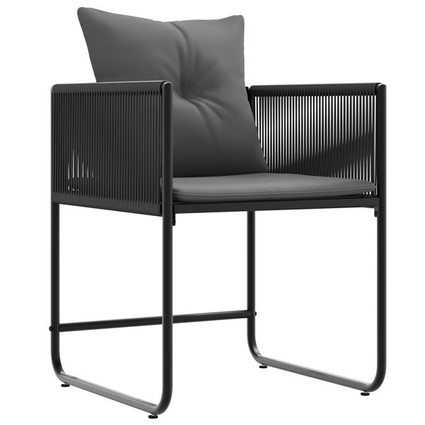 Grote foto vidaxl tuinstoelen 4 st met kussens poly rattan zwart tuin en terras tuinmeubelen