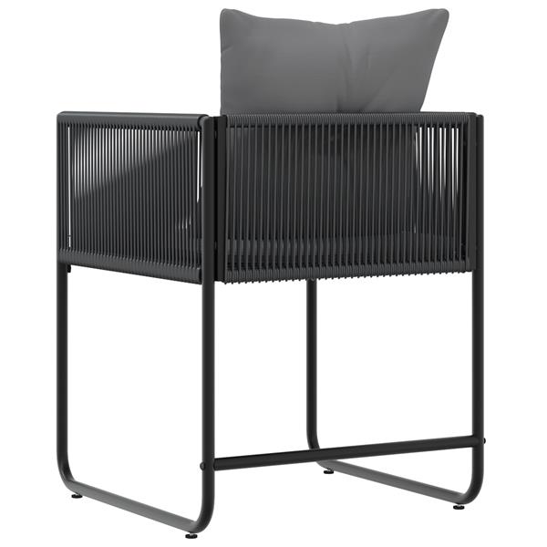 Grote foto vidaxl tuinstoelen 4 st met kussens poly rattan zwart tuin en terras tuinmeubelen