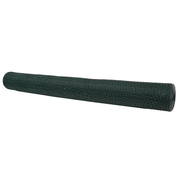 Grote foto vidaxl hexagon fence groen 1 4x50 m staal tuin en terras hekken en schuttingen