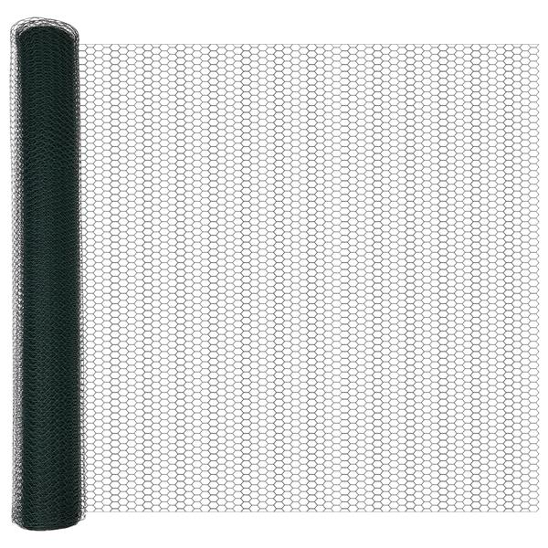 Grote foto vidaxl hexagon fence groen 1 4x50 m staal tuin en terras hekken en schuttingen