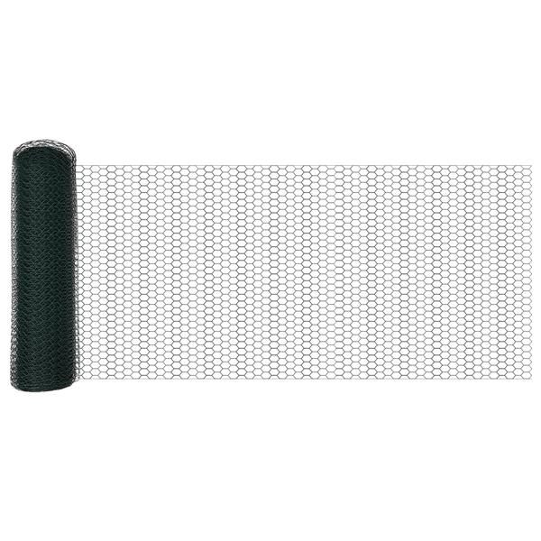 Grote foto vidaxl hexagonaal heining groen 0.4x50 m staal tuin en terras hekken en schuttingen