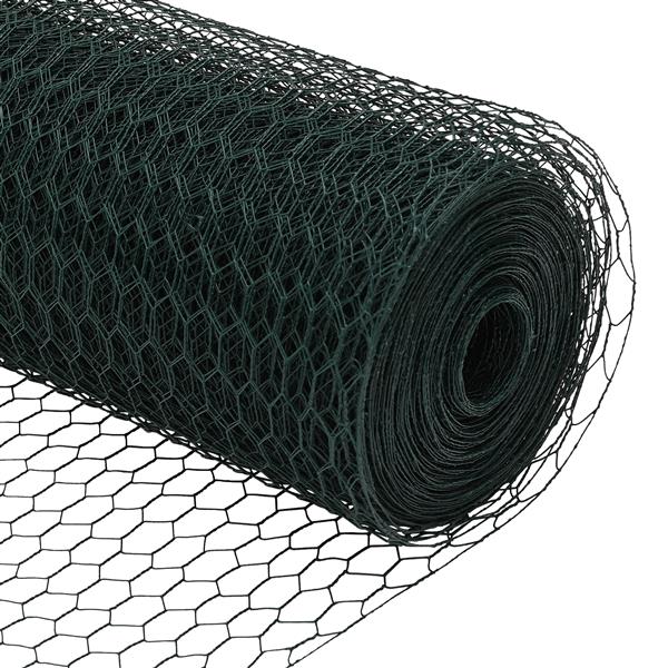 Grote foto vidaxl hexagonaal heining groen 0.4x50 m staal tuin en terras hekken en schuttingen