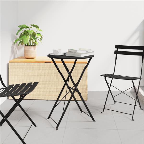 Grote foto vidaxl bistrotafel 50x71 cm gepoedercoat staal antraciet tuin en terras tuinmeubelen