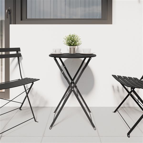 Grote foto vidaxl bistrotafel 50x71 cm gepoedercoat staal antraciet tuin en terras tuinmeubelen
