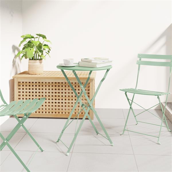 Grote foto vidaxl opvouwbare tuin tafel lichtgroen 50x71 cm staal tuin en terras tuinmeubelen