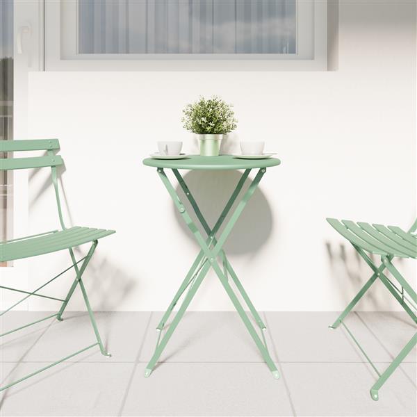 Grote foto vidaxl opvouwbare tuin tafel lichtgroen 50x71 cm staal tuin en terras tuinmeubelen