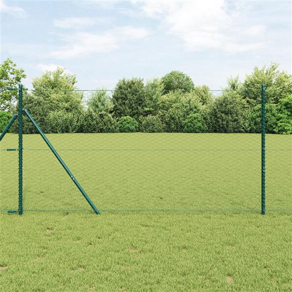 Grote foto vidaxl hexagon schutting groen 1 4x10 m staal tuin en terras hekken en schuttingen