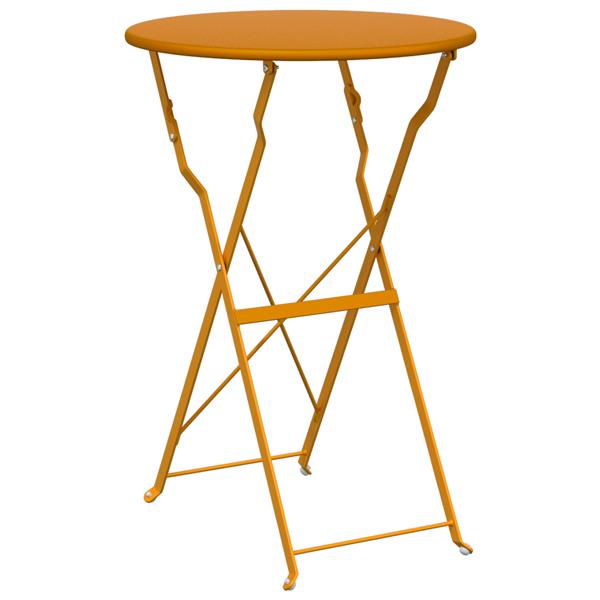 Grote foto vidaxl bistrotafel 50x71 cm gepoedercoat staal mosterdgeel tuin en terras tuinmeubelen