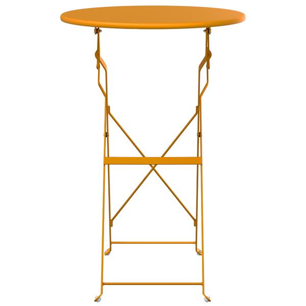 Grote foto vidaxl bistrotafel 50x71 cm gepoedercoat staal mosterdgeel tuin en terras tuinmeubelen