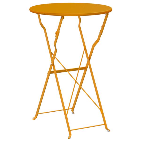 Grote foto vidaxl bistrotafel 50x71 cm gepoedercoat staal mosterdgeel tuin en terras tuinmeubelen