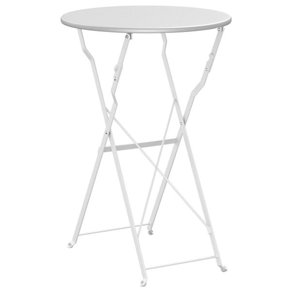 Grote foto vidaxl bistrotafel 50x71 cm gepoedercoat staal wit tuin en terras tuinmeubelen
