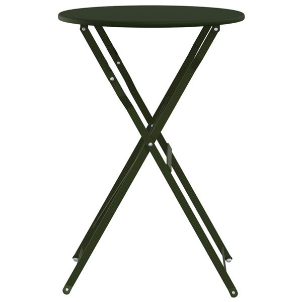 Grote foto vidaxl bistrotafel 50x71 cm gepoedercoat staal donkergroen tuin en terras tuinmeubelen