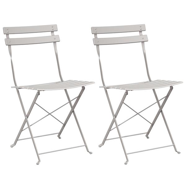 Grote foto vidaxl tuinstoelen 2 st inklapbaar staal beige tuin en terras tuinmeubelen
