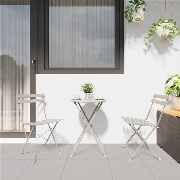 Grote foto vidaxl tuinstoelen 2 st inklapbaar staal beige tuin en terras tuinmeubelen