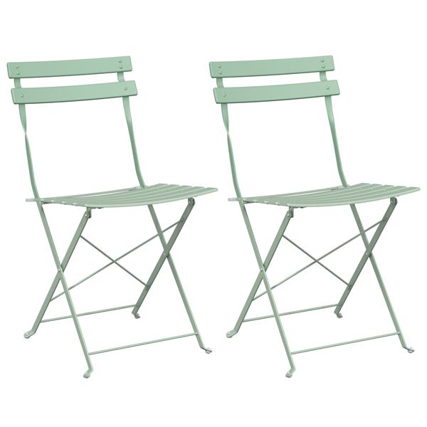 Grote foto vidaxl tuinstoelen 2 st inklapbaar staal lichtmint tuin en terras tuinmeubelen