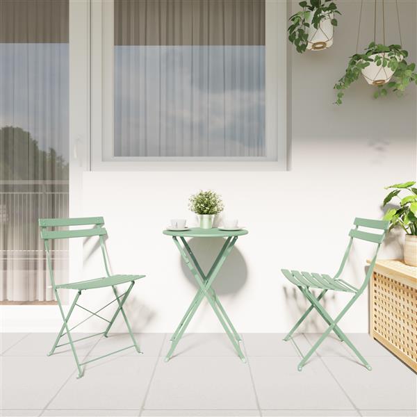Grote foto vidaxl tuinstoelen 2 st inklapbaar staal lichtmint tuin en terras tuinmeubelen