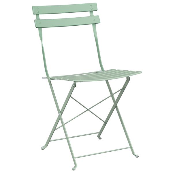 Grote foto vidaxl tuinstoelen 2 st inklapbaar staal lichtmint tuin en terras tuinmeubelen