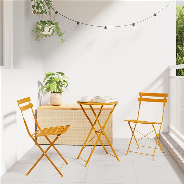 Grote foto vidaxl tuinstoelen 2 st inklapbaar staal mosterdgeel tuin en terras tuinmeubelen