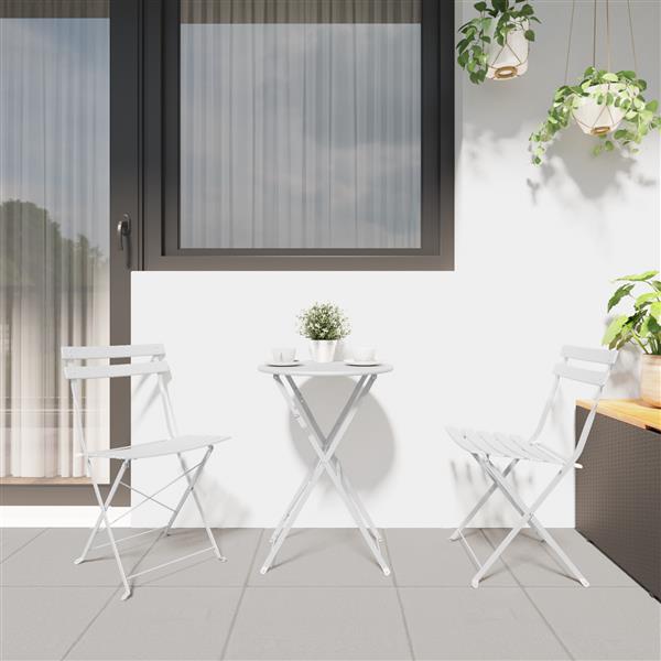 Grote foto vidaxl tuinstoelen 2 st inklapbaar staal wit tuin en terras tuinmeubelen