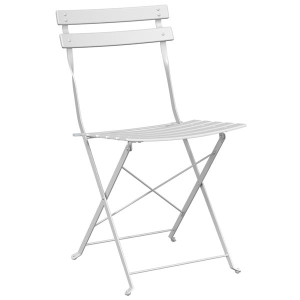 Grote foto vidaxl tuinstoelen 2 st inklapbaar staal wit tuin en terras tuinmeubelen