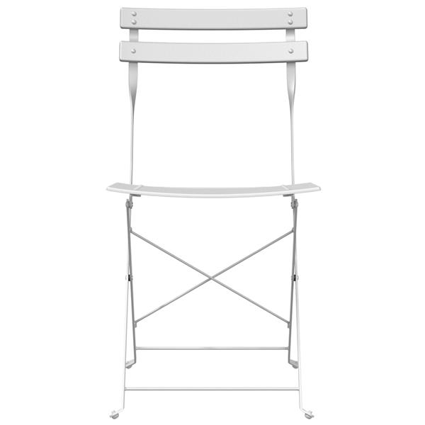 Grote foto vidaxl tuinstoelen 2 st inklapbaar staal wit tuin en terras tuinmeubelen