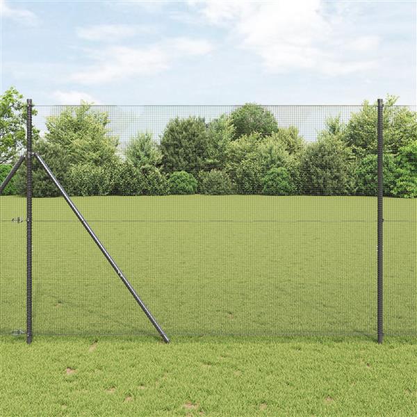Grote foto vidaxl gelaste draadhek grijs 1.5x50 m staal tuin en terras hekken en schuttingen