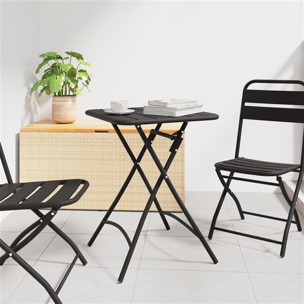 Grote foto vidaxl tuintafel inklapbaar 55x55x73 cm staal antraciet tuin en terras tuinmeubelen