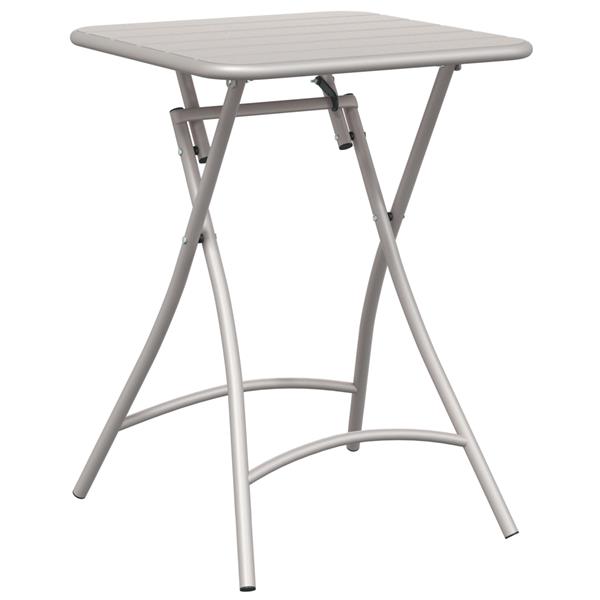 Grote foto vidaxl tuintafel inklapbaar 55x55x73 cm staal beige tuin en terras tuinmeubelen