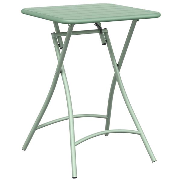 Grote foto vidaxl tuintafel inklapbaar 55x55x73 cm staal lichtmint tuin en terras tuinmeubelen