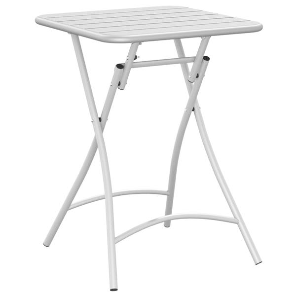 Grote foto vidaxl tuintafel inklapbaar 55x55x73 cm staal wit tuin en terras tuinmeubelen