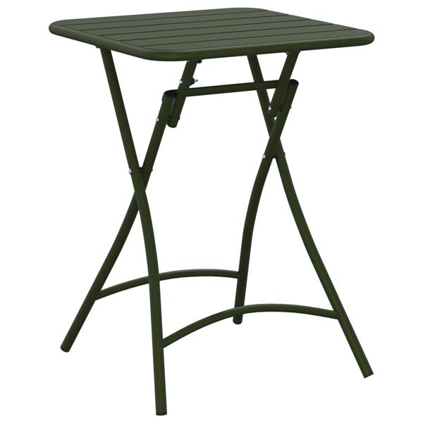 Grote foto vidaxl tuintafel inklapbaar 55x55x73 cm staal donkergroen tuin en terras tuinmeubelen