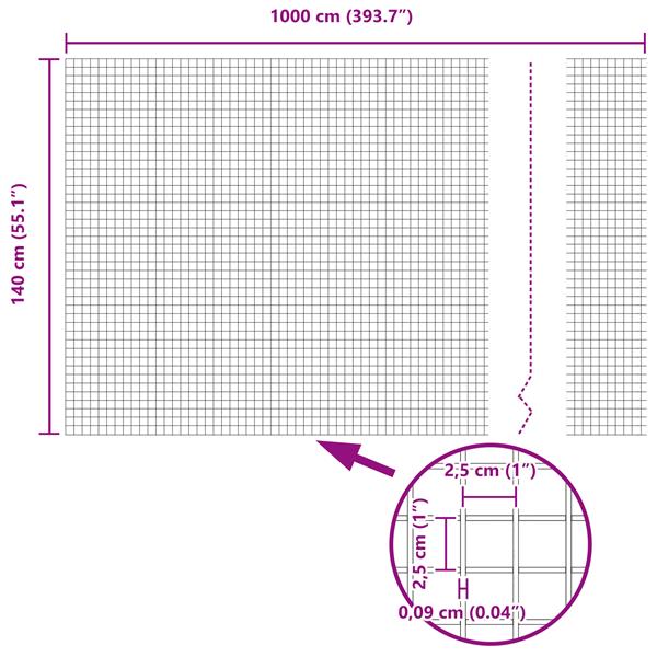 Grote foto vidaxl gelaste draadomheining grijs 1.4x10 m staal tuin en terras hekken en schuttingen