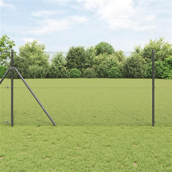 Grote foto vidaxl gelaste draad omheining grijs 1 2x10 m staal tuin en terras hekken en schuttingen