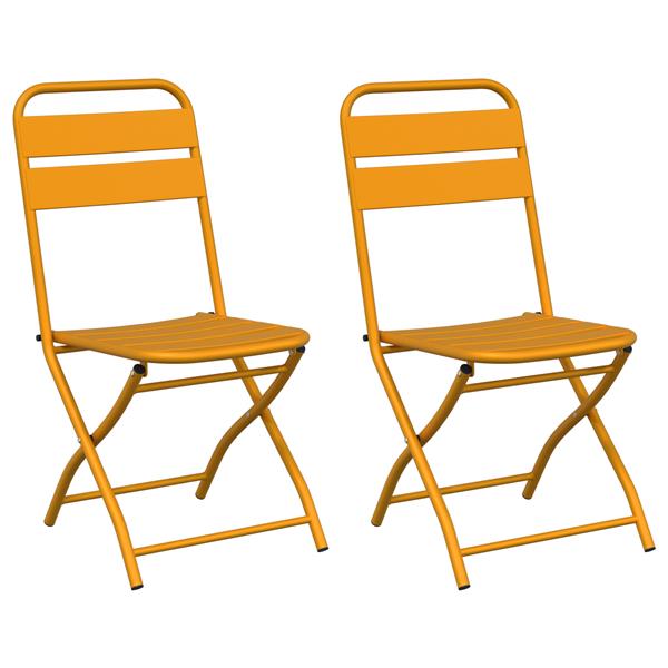 Grote foto vidaxl tuinstoelen 2 st inklapbaar 42x52x82 cm staal mosterdgeel tuin en terras tuinmeubelen