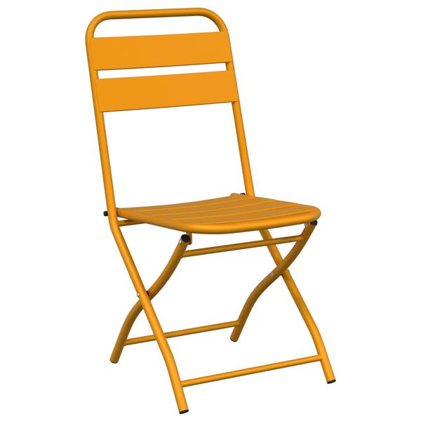 Grote foto vidaxl tuinstoelen 2 st inklapbaar 42x52x82 cm staal mosterdgeel tuin en terras tuinmeubelen