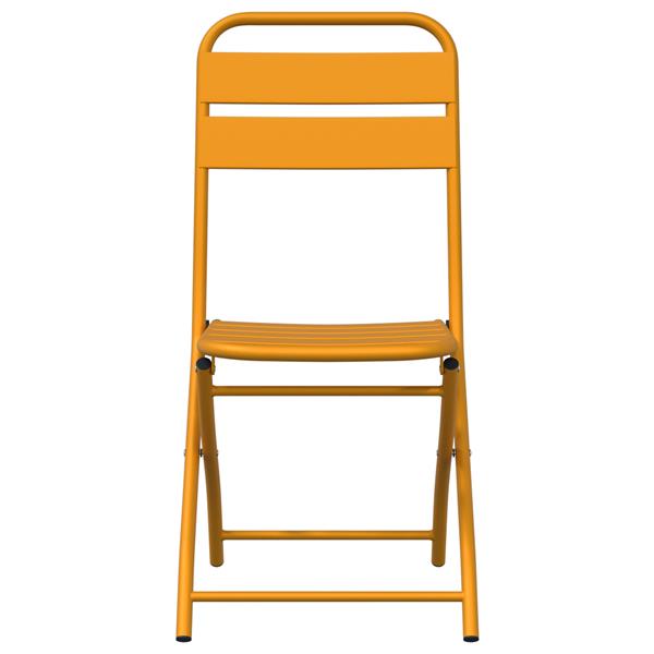 Grote foto vidaxl tuinstoelen 2 st inklapbaar 42x52x82 cm staal mosterdgeel tuin en terras tuinmeubelen
