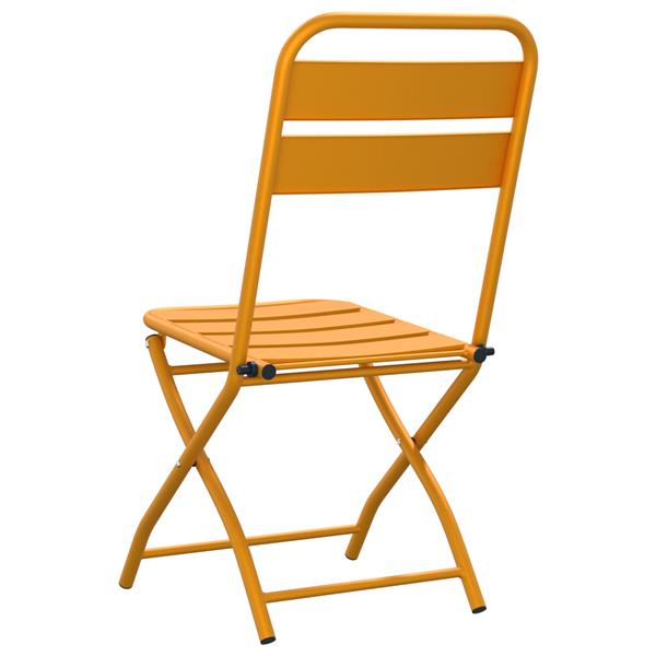 Grote foto vidaxl tuinstoelen 2 st inklapbaar 42x52x82 cm staal mosterdgeel tuin en terras tuinmeubelen