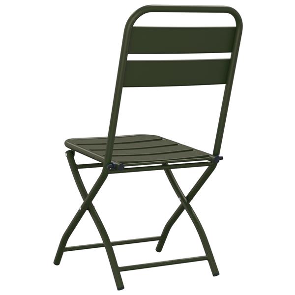 Grote foto vidaxl tuinstoelen 2 st inklapbaar 42x52x82 cm staal donkergroen tuin en terras tuinmeubelen
