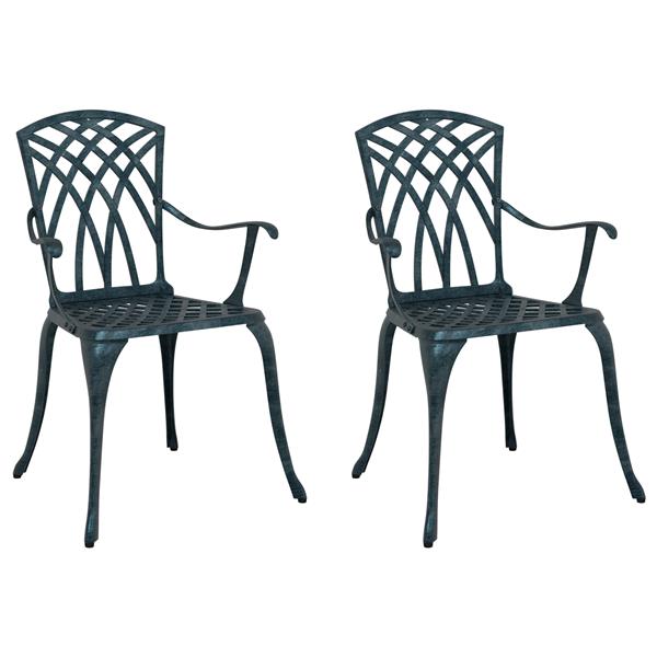 Grote foto vidaxl tuinstoelen 2 st gietaluminium groen tuin en terras tuinmeubelen