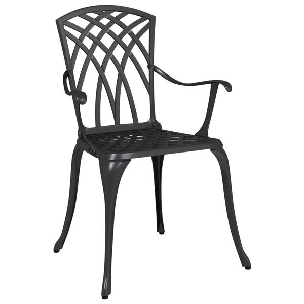 Grote foto vidaxl tuinstoelen 2 st gietaluminium zwart tuin en terras tuinmeubelen