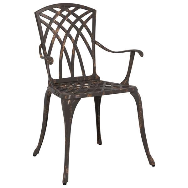 Grote foto vidaxl tuinstoelen 2 st gietaluminium bronskleurig tuin en terras tuinmeubelen