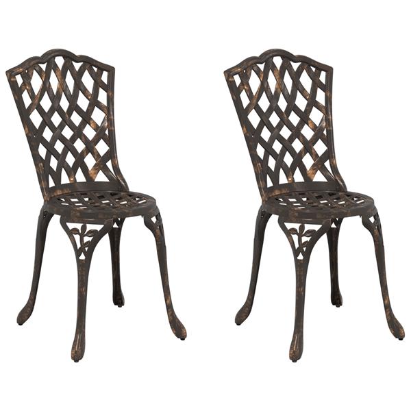 Grote foto vidaxl tuinstoelen 2 st gietaluminium bronskleurig tuin en terras tuinmeubelen