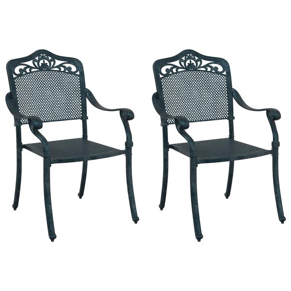 Grote foto vidaxl tuinstoelen 2 st gietaluminium groen tuin en terras tuinmeubelen