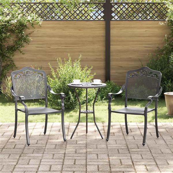 Grote foto vidaxl tuinstoelen 2 st gietaluminium zwart tuin en terras tuinmeubelen