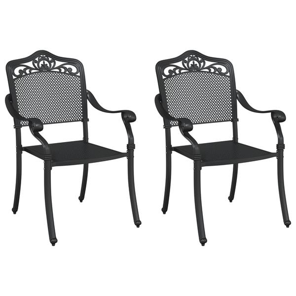 Grote foto vidaxl tuinstoelen 2 st gietaluminium zwart tuin en terras tuinmeubelen