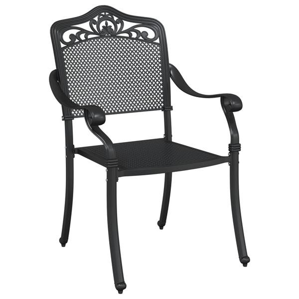Grote foto vidaxl tuinstoelen 2 st gietaluminium zwart tuin en terras tuinmeubelen