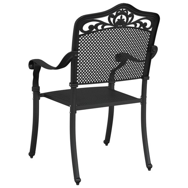 Grote foto vidaxl tuinstoelen 2 st gietaluminium zwart tuin en terras tuinmeubelen