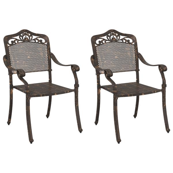 Grote foto vidaxl tuinstoelen 2 st gietaluminium bronskleurig tuin en terras tuinmeubelen