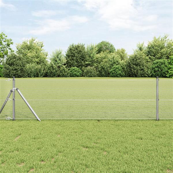 Grote foto vidaxl gelaste draadomheining 0.6x100 m gegalvaniseerd staal tuin en terras hekken en schuttingen