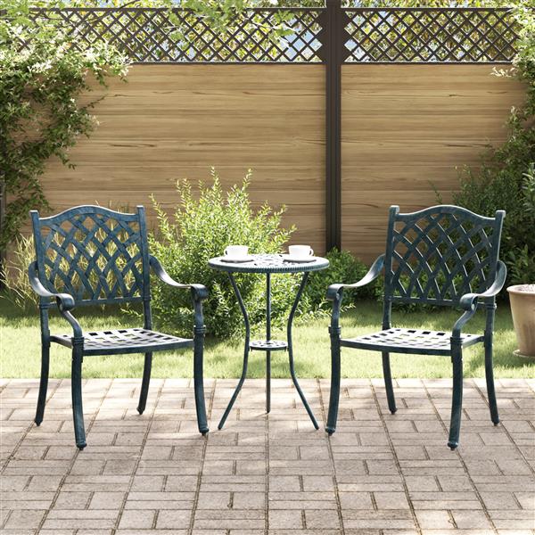 Grote foto vidaxl tuinstoelen 2 st gietaluminium groen tuin en terras tuinmeubelen
